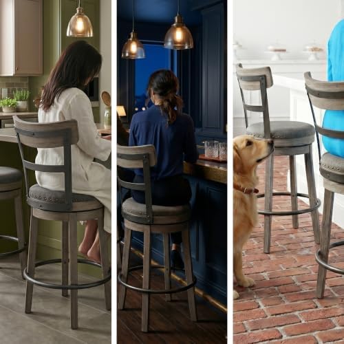 Signature Design by Ashley Caitbrook Swivel 30" Bar Height Bar Stool, Gray