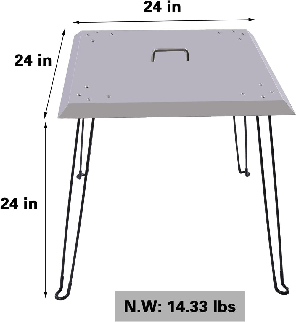 Fire Pit Heat Deflector, 24 x 24 x 24 Inch, Stainless Steel Fire Pit Cover 1....