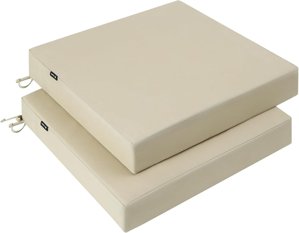 Favoyard Patio Chair Square Cushions Set of 2, Beige, 19 x 19 x 3 inches