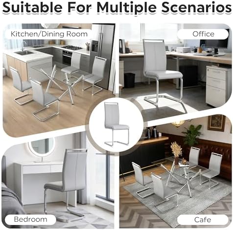 Baysitone Modern Dining Chairs Set of 4, Side Room Chairs, Kitchen with Faux ...