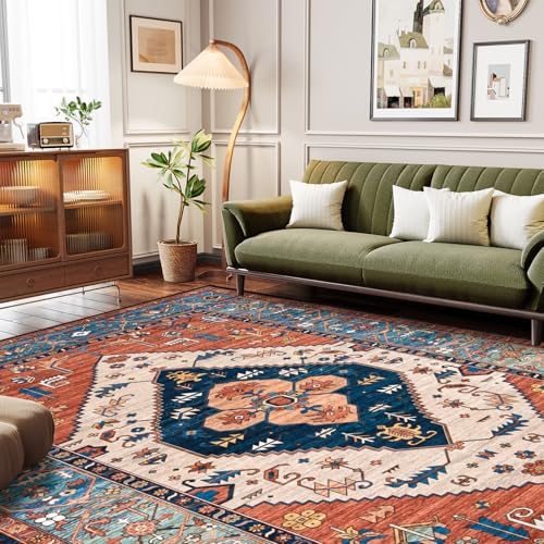Lahome Area Rugs 9x12 Living Room - Boho Non-Slip Washable Rug Ultra-Thin Sta...