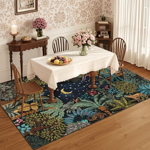 GarveeHome 6x9 Area Rug Jungle Green Washable Rugs for Living Room Bedroom, S...