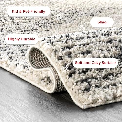 nuLOOM Scarlette Off White Diamond Power Loomed Area Rug, 9' x 12'
