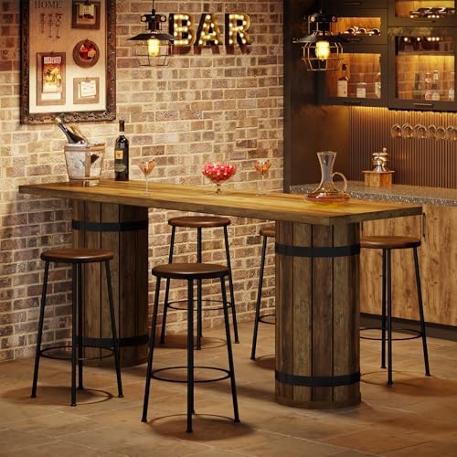 Tribesigns 70.9-Inch Long Bar Table, Farmhouse Counter Height Table