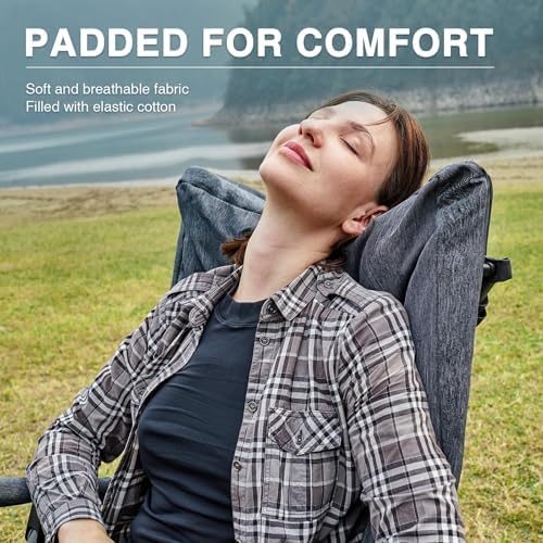 EVER ADVANCED Oversized Folding Rocking Camping Chair, Padded Portable Rocker...