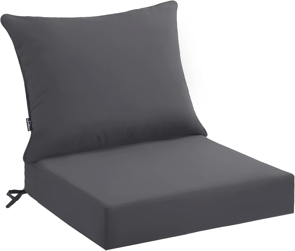 PatioGlow Outdoor Seat Cushion Set 24 x 24 x 4 Inch, Waterproof & Fade Re...