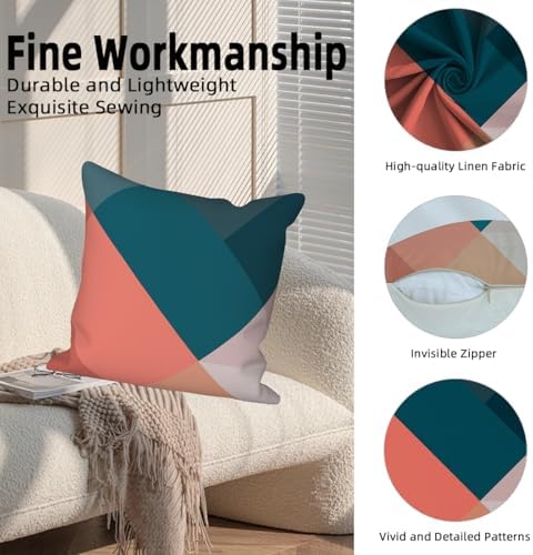 4 Pcs/Set Colorful Pillow Covers Geometry Strip Outdoor Patchwork Geometric S...