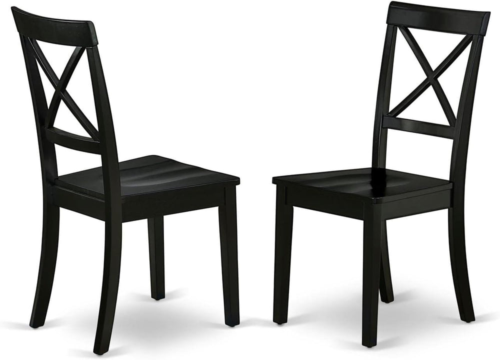 East West Furniture DLBO5-BLK-W 5 Piece Dinette Set for 4 Includes a Round Di...