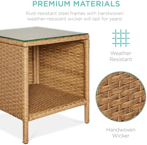 Best Choice Products 3-Piece Outdoor Wicker Conversation Bistro Set, Space Sa...