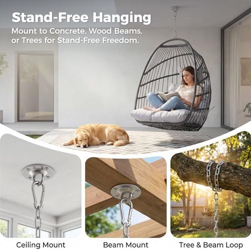 Nicesoul Hanging Egg Chair Outdoor Without Stand, Indoor Swing Egg Basket Cei...