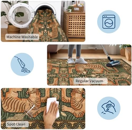 GarveeHome Large Tiger 9x12 Area Rugs Boho Washable Vintage Living Room Rug