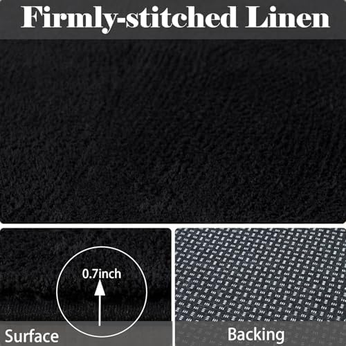 Large Area Rugs for Living Room Bedroom 6x9 Black Rug Ultra Soft