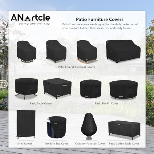 ANartcle 3 Pieces Patio Bistro Sets Cover,600D Waterproof Heavy Duty Patio Fu...