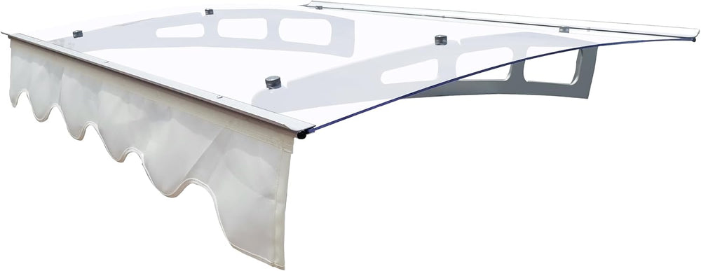 47" x 34" Window Awning Door Entrance Canopy, Aluminum Alloy Bracke...