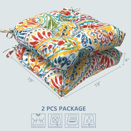 LVTXIII Outdoor/Indoor Tufted Seat Cushion, Decorative Wicker Chair Pads All ...