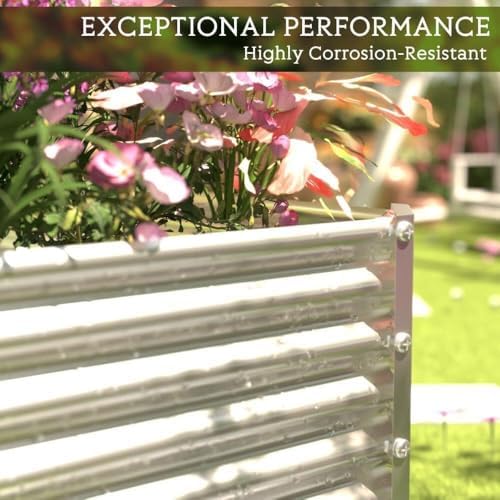 2pcs Tall 8ft Galvanized Raised Garden Bed Outdoor,Steel Garden Bed for Veget...