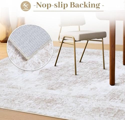 XLUEZ Area Rug 6x9 Living Room Rug, Machine Washable Vintage Distressed Medal...