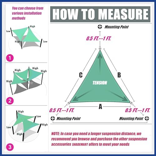 ShadeMart 18' x 18' x 18' Gray Triangle Shade Sail for Backyard