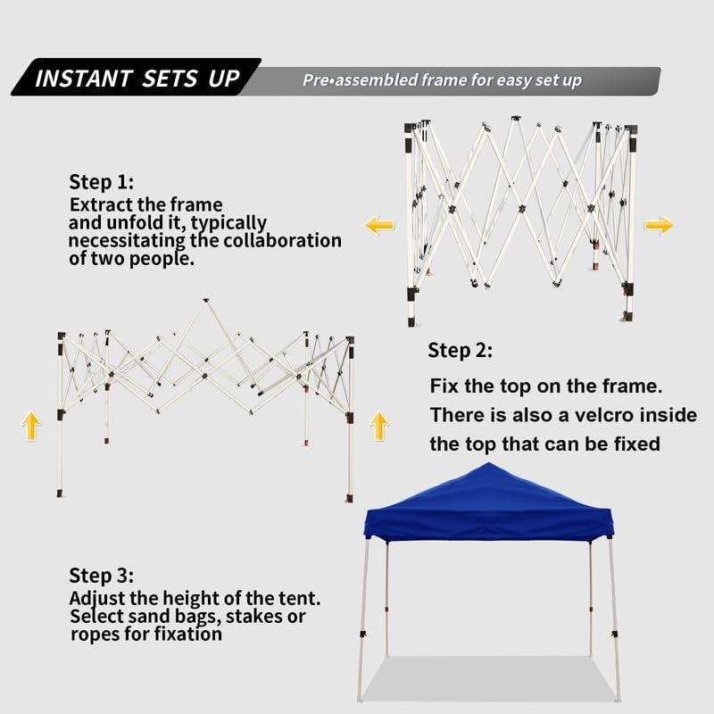 Northroad 10x10ft Pop Up Canopy, Popup Outdoor Canopy Tent with Wheeled Carry...