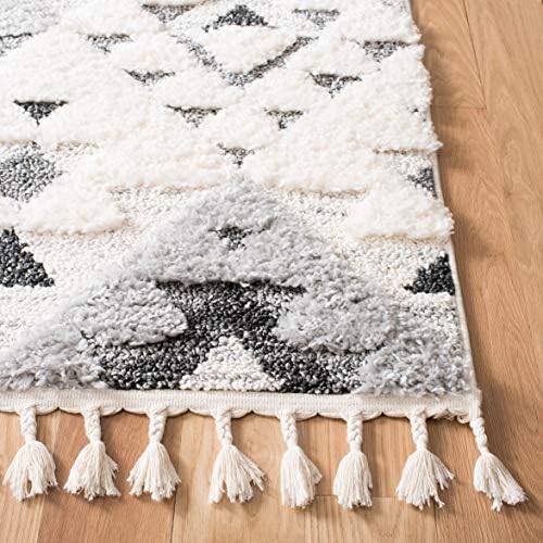 SAFAVIEH Area Rug 9x12 - Moroccan Tassel Shag Collection - Large - Ivory &...