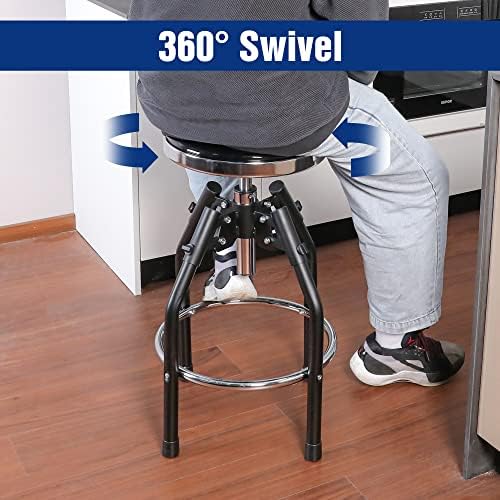 WORKPRO Heavy Duty Adjustable Hydraulic Shop Stool,Garage Bar Stool, 29in to ...
