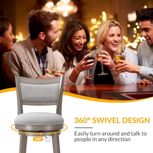 PrimeZone Swivel Bar Stools Set of 2, 26" Counter Height Barstools