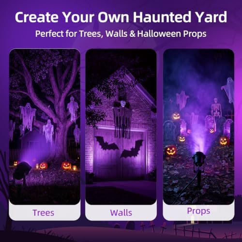 Halloween Orange Purple Spotlights Outdoor Landscape Lighting for Yard