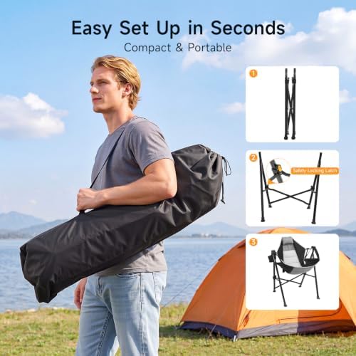 Hammock Camping Chair Set of 2 with Adjustable Backrest