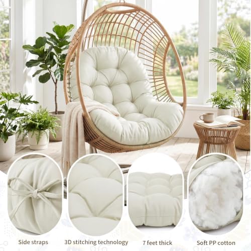 Outdoor Egg Chair Cushion Replacement, Waterproof Hanging Chair Cushion with ...