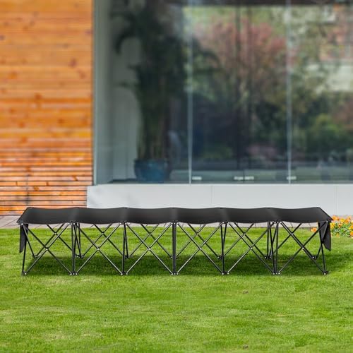 VEVOR Portable Folding Bench, 6 Seats Foldable Sideline Bench, Outdoor Campin...