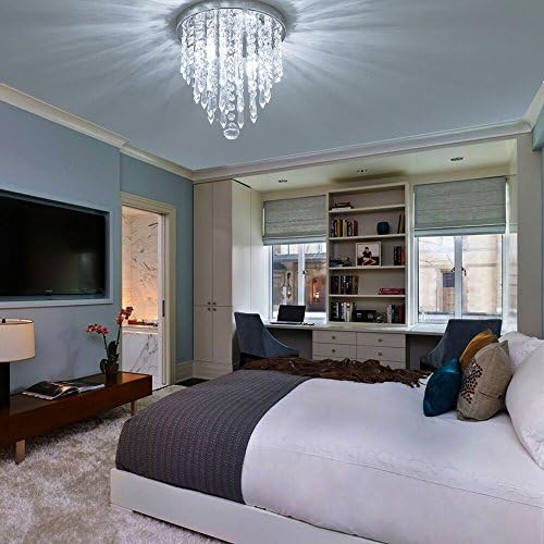 lifeholder Mini Chandelier, Crystal Chandelier Lighting, 2 Lights, Flush Moun...