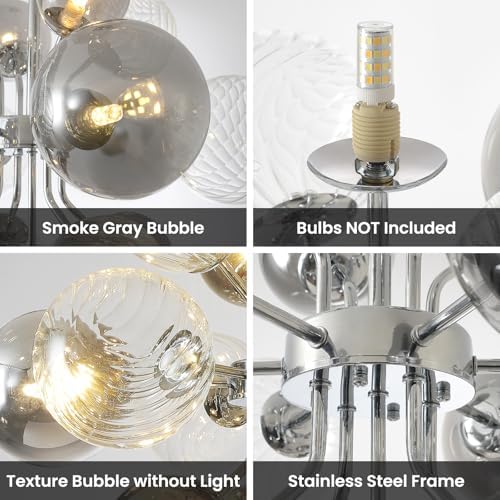 Mid Century Bubble Chandelier 8-Light 24in Sputnik Pendant Light Fixture