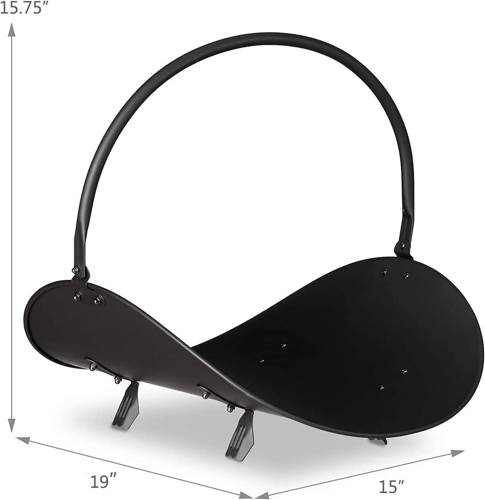 Black Log Holder Indoor and Outdoor Firewood Rack Hearth Basket