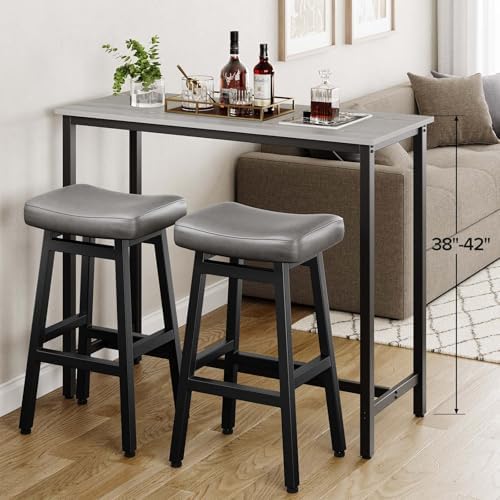 Raynesys 29 Inche Bonded Leather Counter Height Bar Stools Set of 2 Curved