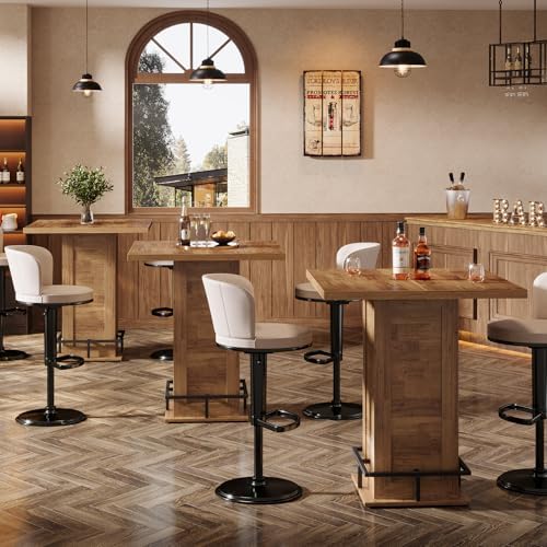 Tribesigns 39.4" H Square Bar Table, Industrial High Top Bistro Pub Cock...
