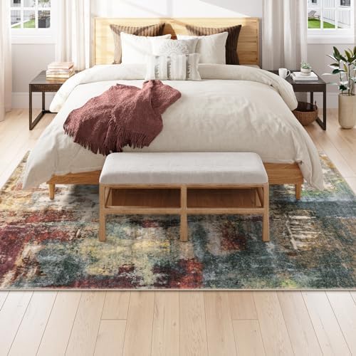 Lahome Modern Abstract Area Rug 6x9 Rugs for Living Room, Washable Bedroom Ru...