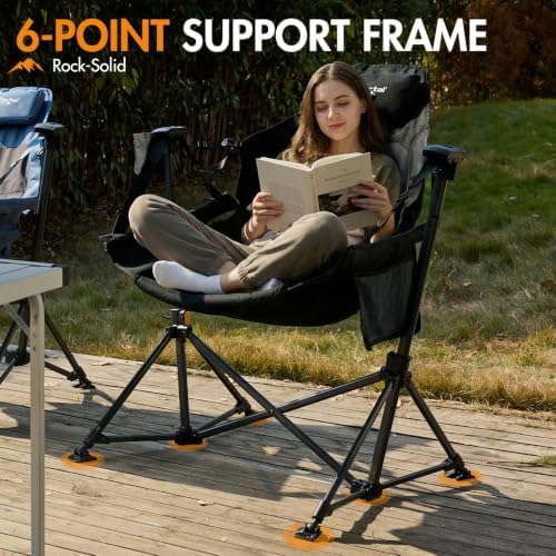 Portal Hammock Camping Chair,Adjustable Recline Backrest,Black