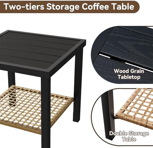 Aoxun 3-Piece Outdoor Rocking Bistro Set, Patio Furniture Set with Coffee Tab...