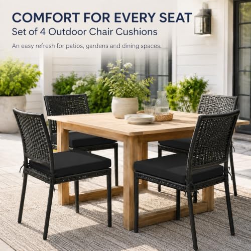 UNIKOME Outdoor Chair Cushions Pack of 4, Water Resistant Patio Cushions with...