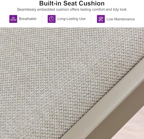 PURPLE LEAF Outdoor Counter Height Bar Stool 2-Pack Rope Wicker Champagne