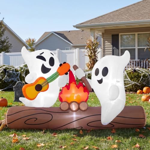 Joiedomi 6ft Long Halloween Inflatable Ghost Outdoor Decoration, Cute Blow Up...