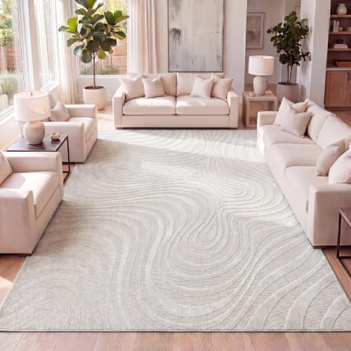 JONATHAN Y Maribo High-Low Abstract Striped Indoor/Outdoor Area Rug, Contempo...