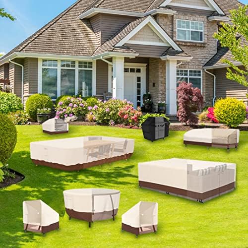 Tuyeho Stackable Patio Chair Cover 36x28x47 Waterproof Outdoor 900D