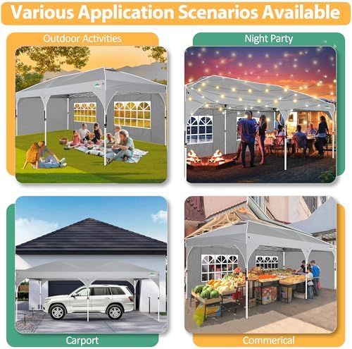 COBIZI 10x20 Pop Up Canopy: Canopy Tent with Patented Center-Lock Tech | Quic...