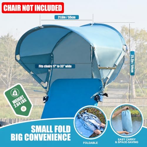 Universal Wind-Resistant Chair Umbrella Canopy, Foldable Portable UPF 50+ Sun...