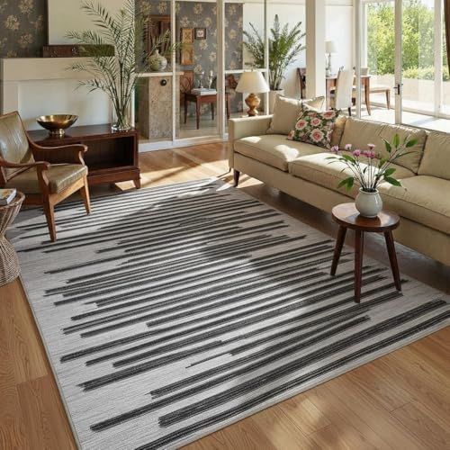 GarveeHome 5x7 Non Slip Striped Area Rug for Living Room Bedroom Classroom