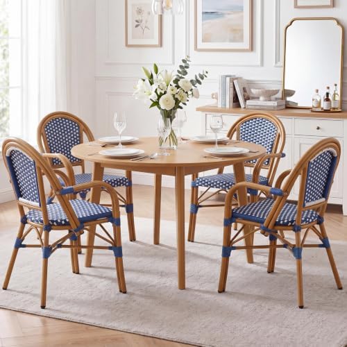 Tangkula Wicker Patio French Bistro Dining Chairs Set of 2
