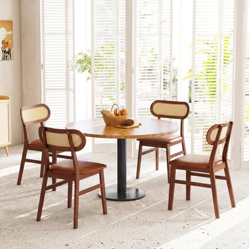 GOFLAME Wooden Dining Chairs Set of 4, Mid-Century Modern Kitchen Chairs with...