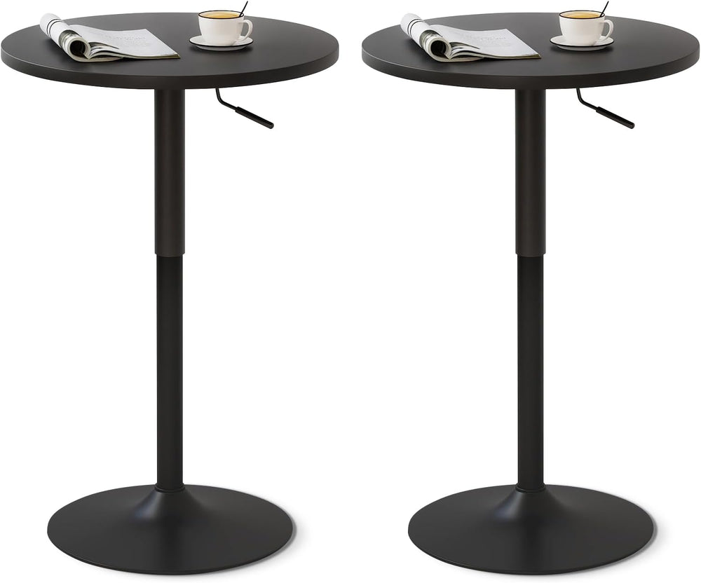 Furniliving Adjustable Height Pub Table 27''-36'', Round Cock...