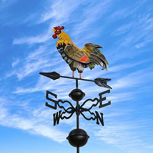 48 in. Metal Weather Vane for Garden Decor Farmhouse Decorative with Rooster ...